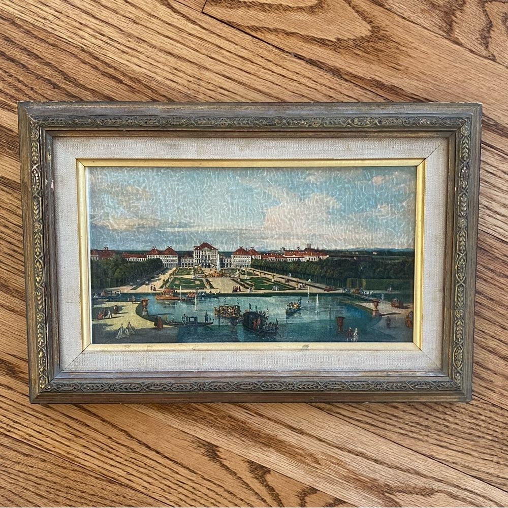 Nymphenburg Castle By Bernardo Bellotto 1760 REPRODUCTION 60s/70s